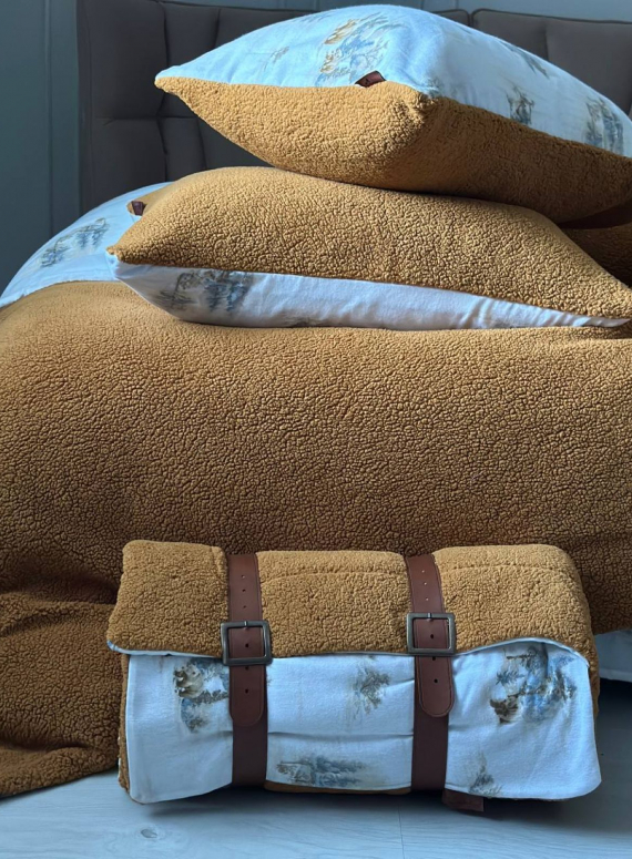 Зимовий комплект постільної білизни двосторонній Wooden Zerdecal євро Туреччина