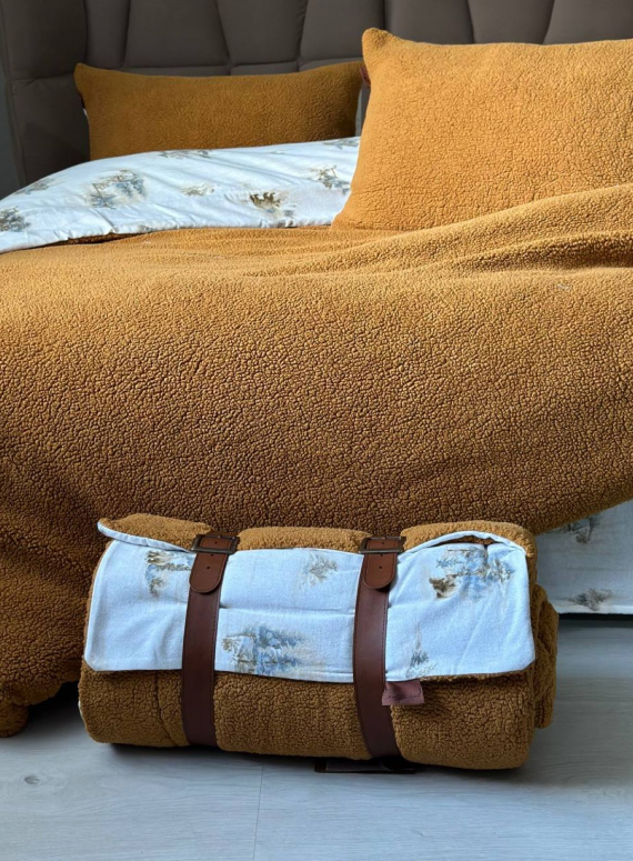 Зимовий комплект постільної білизни двосторонній Wooden Zerdecal євро Туреччина