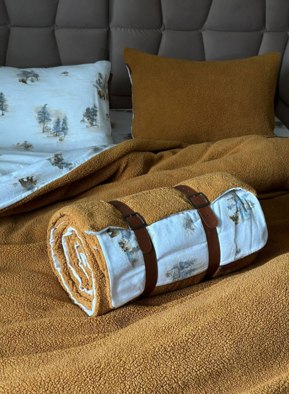 Зимовий комплект постільної білизни двосторонній Wooden Zerdecal євро Туреччина