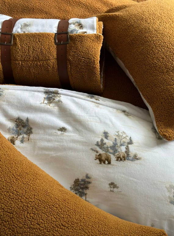 Зимовий комплект постільної білизни двосторонній Wooden Zerdecal євро Туреччина