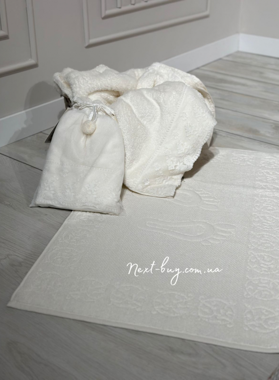 Натуральный коврик-полотенце для ног Maison D'or Steps ecru