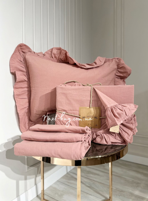 Эксклюзивное постельное белье Limasso Old Rose 200x220 из вареного хлопка