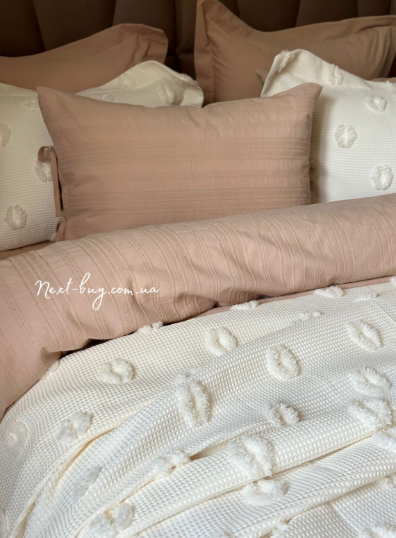 Легке покривало-піке Pepper Home Lena cream 270х260 Туреччина