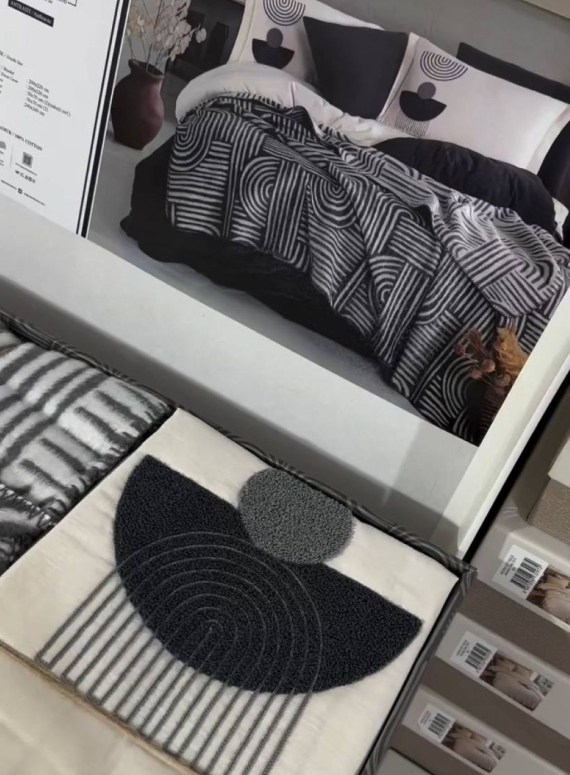 Комплект постільної білизни з вишивкою і пледом Babil antrasit євро Туреччина