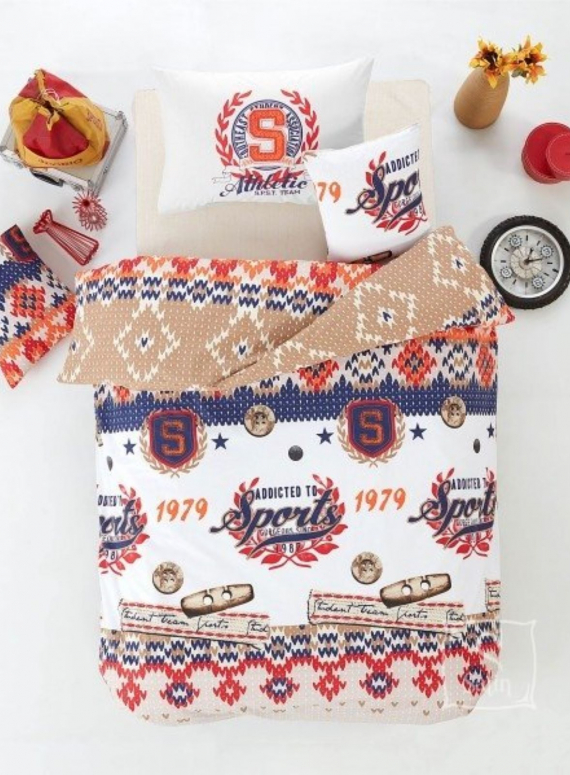 Постільна білизна Altinbasak Athletic bej ранфорс полуторна 160х220