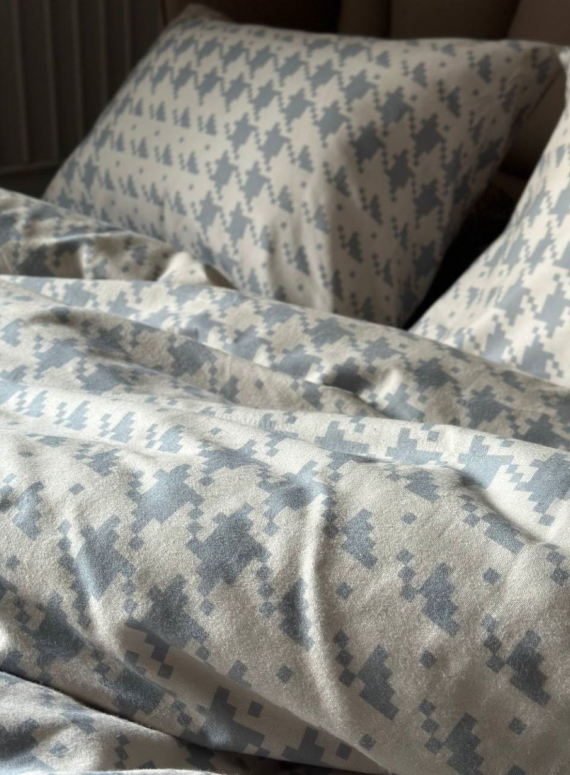 Постільна білизна First Choice фланель Sadora beige полуторна 160х220