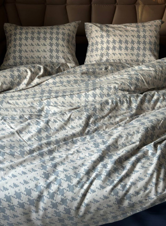 Постільна білизна First Choice фланель Sadora beige полуторна 160х220