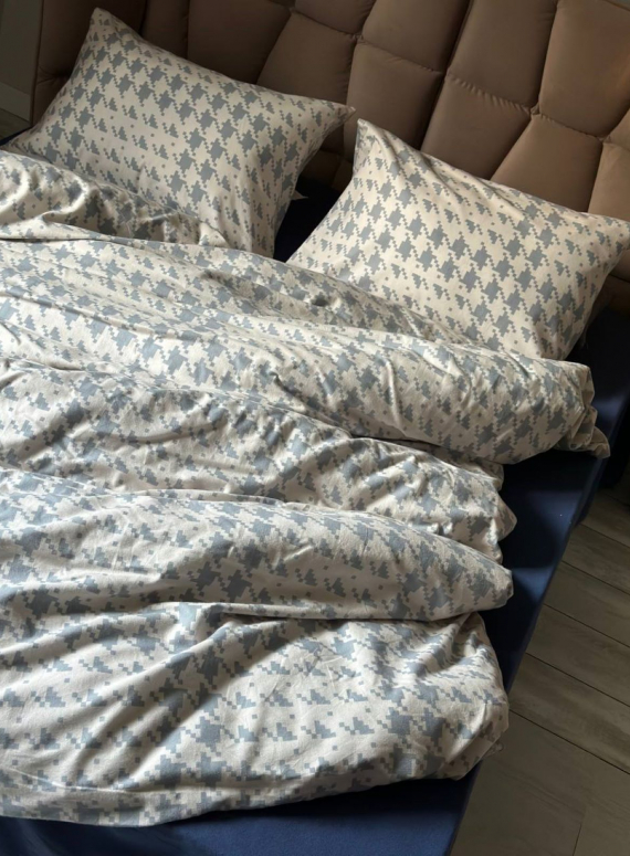 Постільна білизна First Choice фланель Sadora beige полуторна 160х220