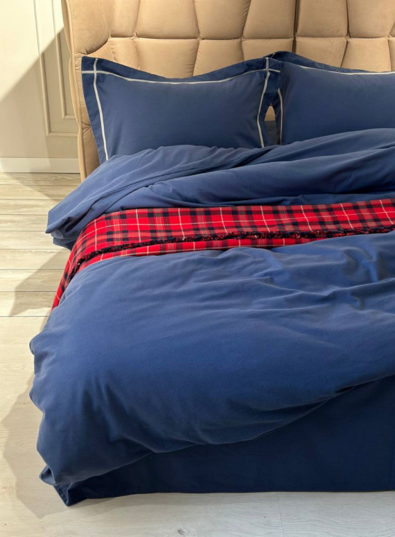 Постільна білизна First Choice фланель Soprano denim полуторна 160х220
