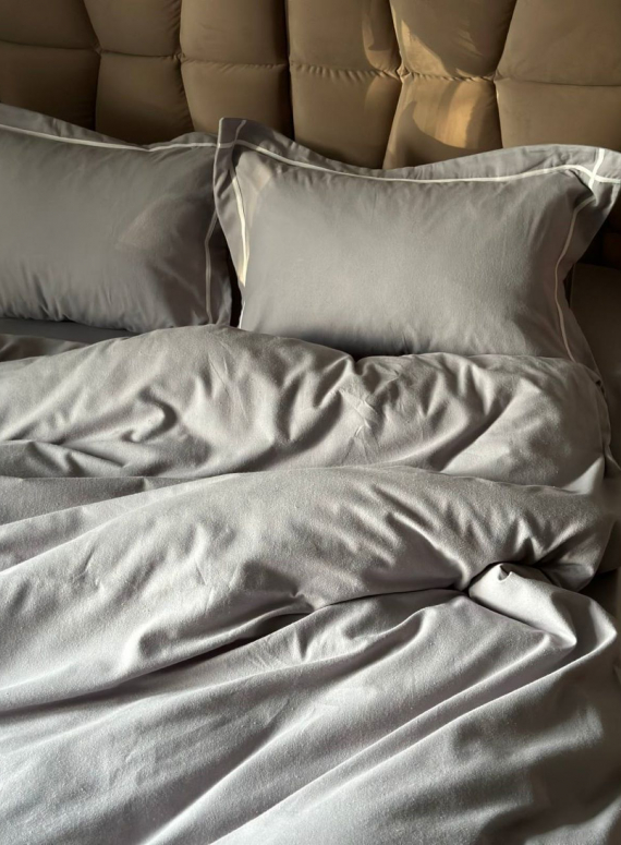 Постільна білизна First Choice фланель Soprano grey полуторна 160х220