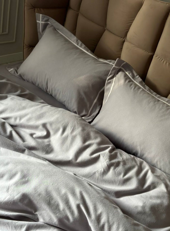 Постільна білизна First Choice фланель Soprano grey полуторна 160х220