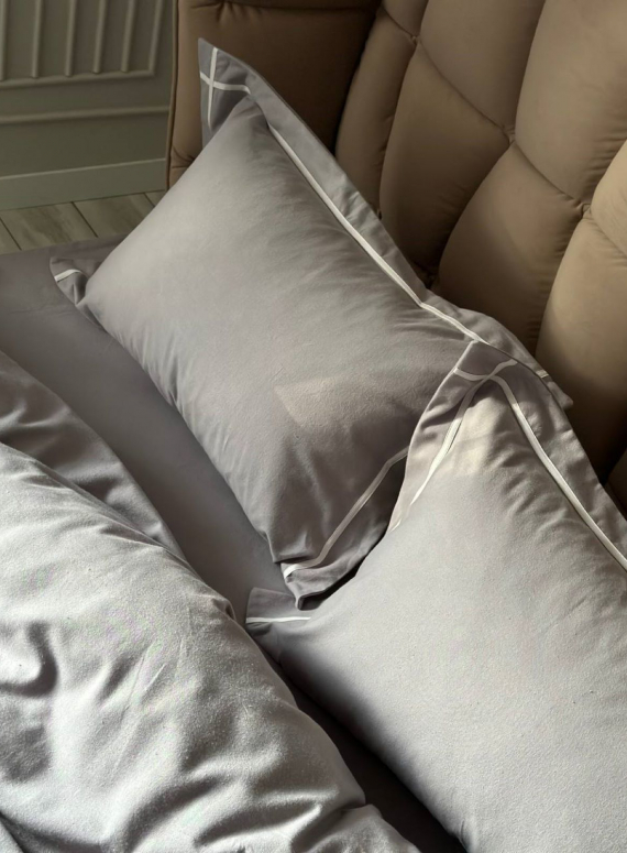 Постільна білизна First Choice фланель Soprano grey полуторна 160х220