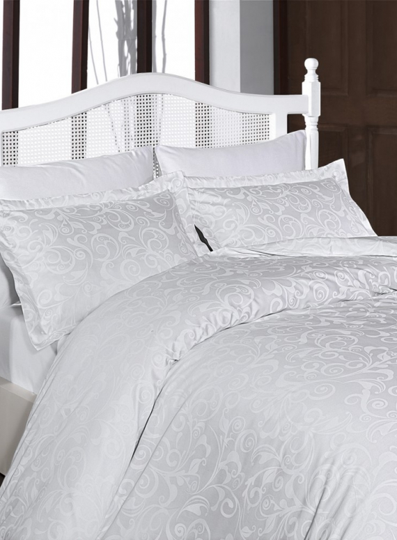 First choice Sweta Beyaz(white) постільна білизна сатин евро 200х220