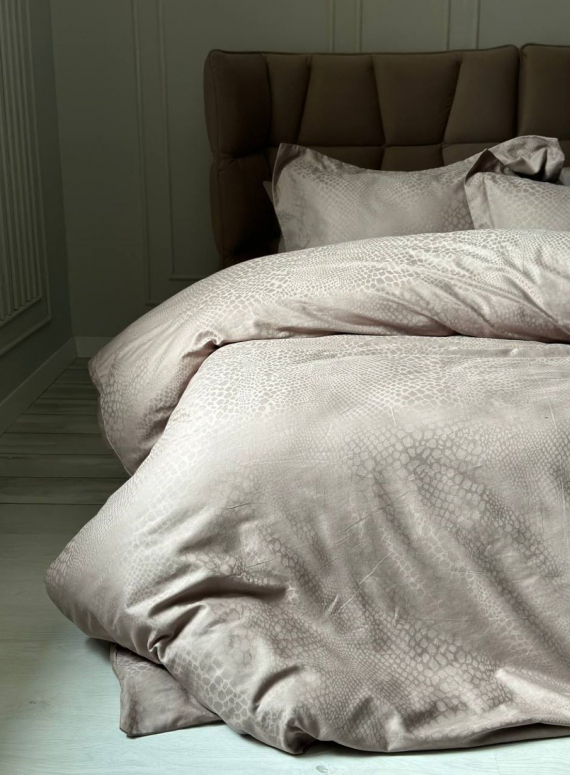 Постельное белье Saheser Austin bej евро 200х220 сатин-жаккард