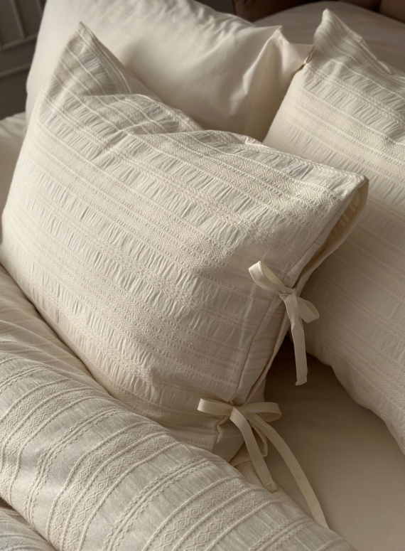 Постільна білизна Saheser Lucca krem євро 200х220 jacquard