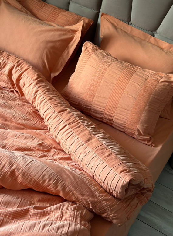 Постільна білизна Saheser Salmon orange євро 200х220