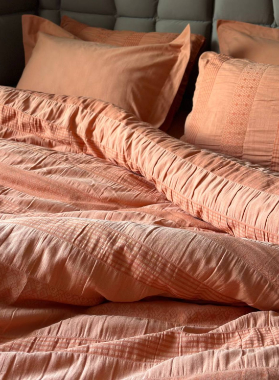 Постільна білизна Saheser Salmon orange євро 200х220