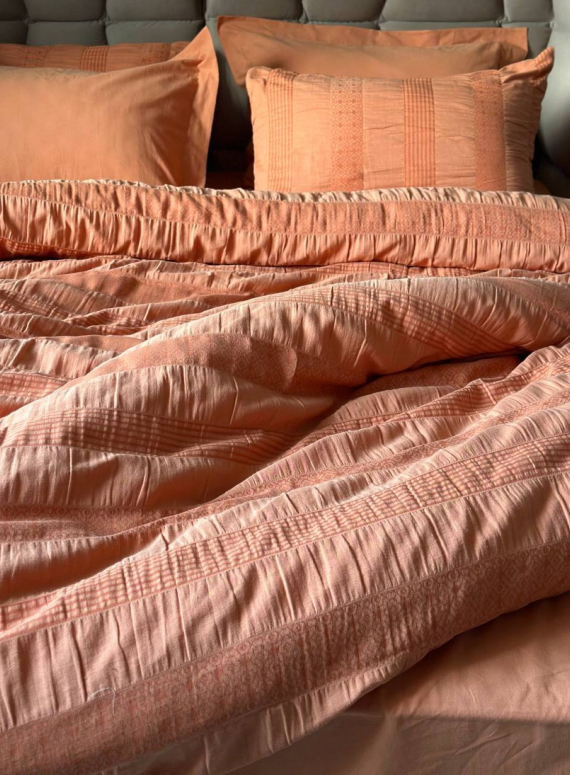 Постільна білизна Saheser Salmon orange євро 200х220