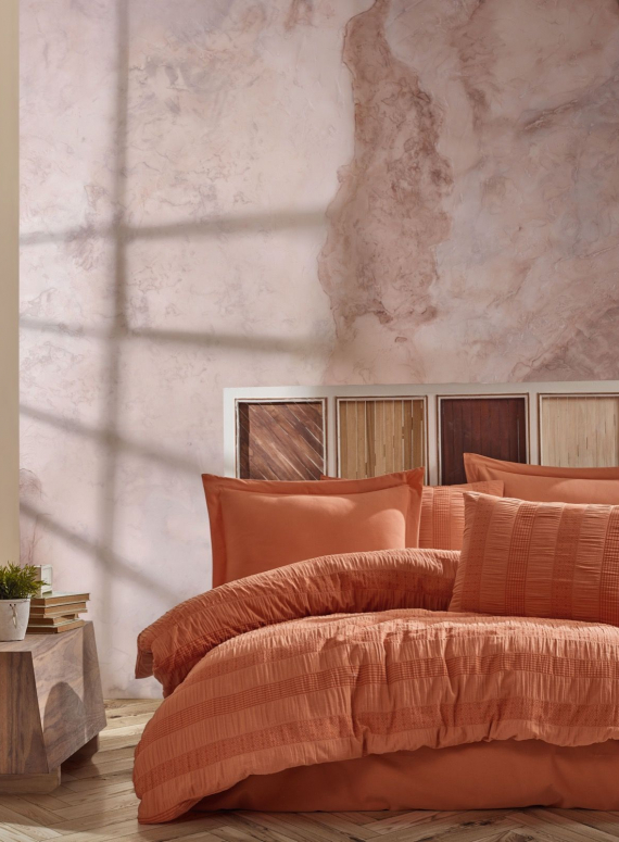 Постільна білизна Saheser Salmon orange євро 200х220