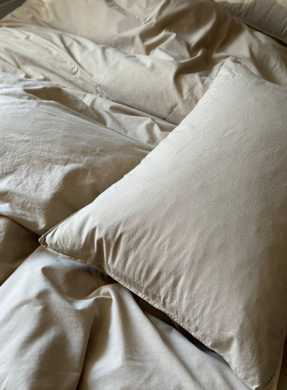 Постільна білизна Limasso Standart Oxford Tan 200x220 з вареної бавовни