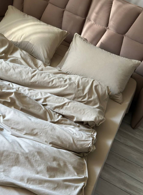 Постільна білизна Limasso Standart Oxford Tan 200x220 з вареної бавовни