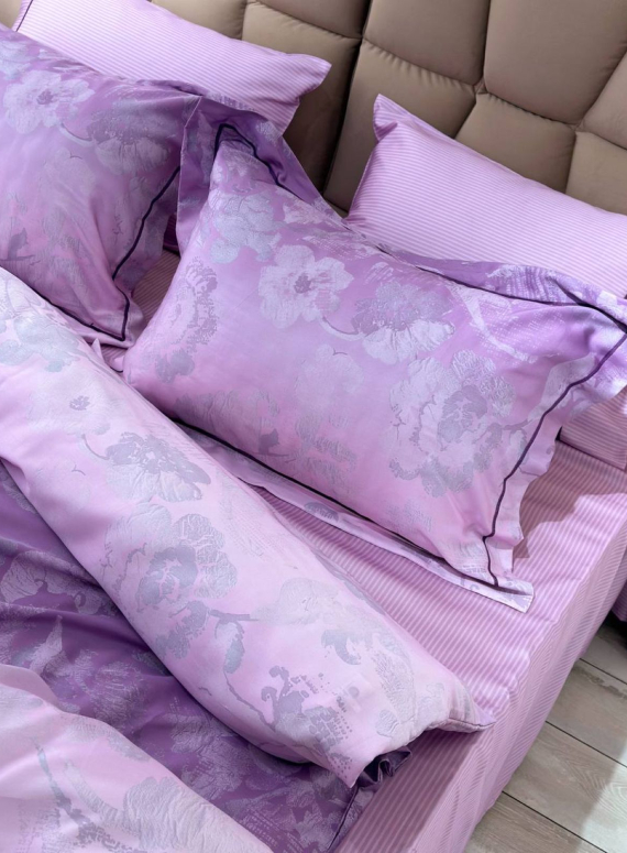 Постільна білизна Maison D'or Ambre dark lilac євро 200х220 тенсел