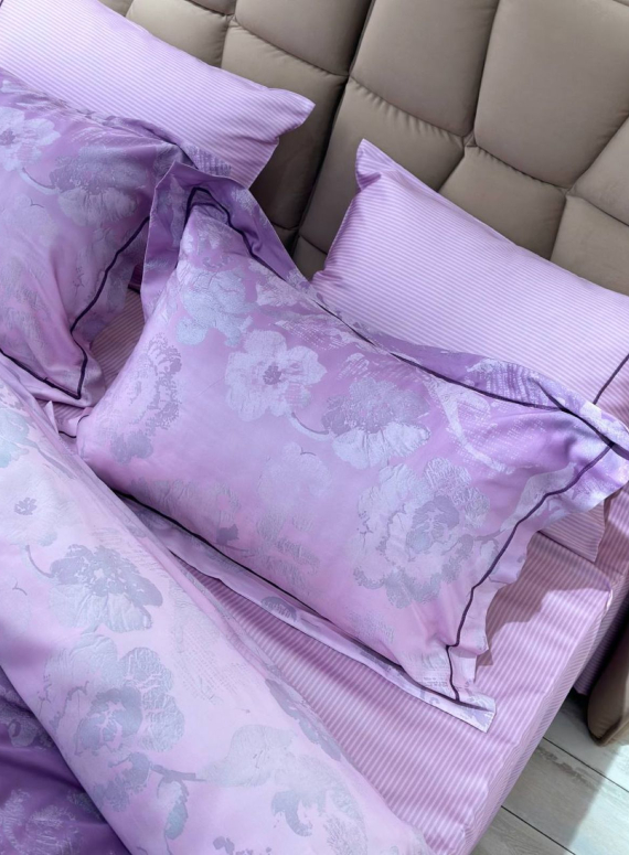 Постільна білизна Maison D'or Ambre dark lilac євро 200х220 тенсел