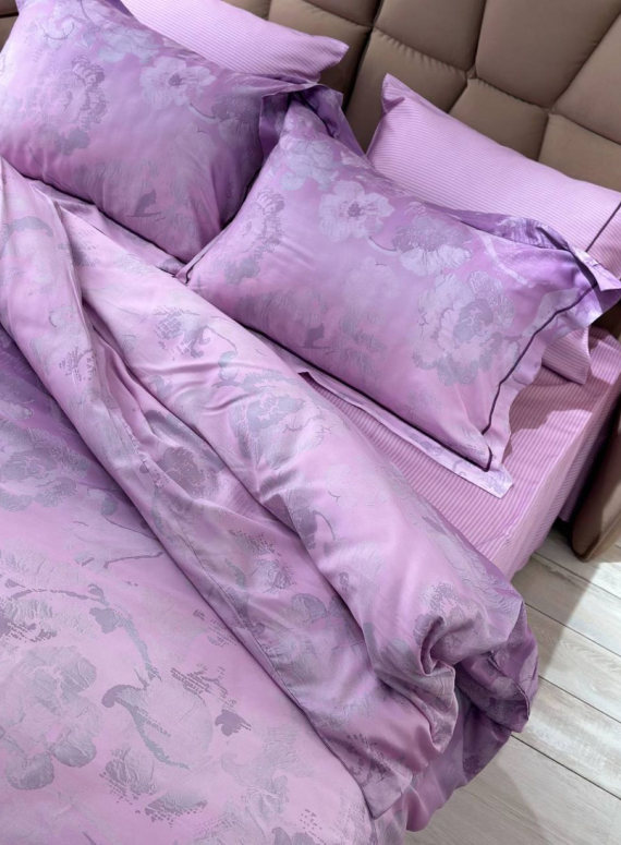 Постільна білизна Maison D'or Ambre dark lilac євро 200х220 тенсел