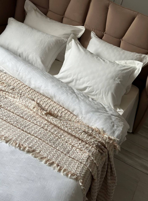 Постільна білизна Saheser Volante krem євро 200х220