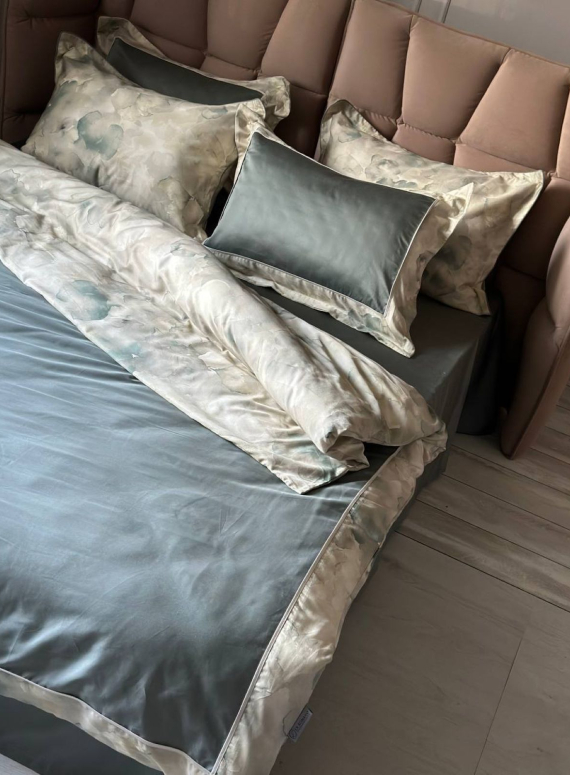 Постільна білизна Rivano Moonmist La Romano єгипетська бавовна/сатин з вишивкою євро 200х220