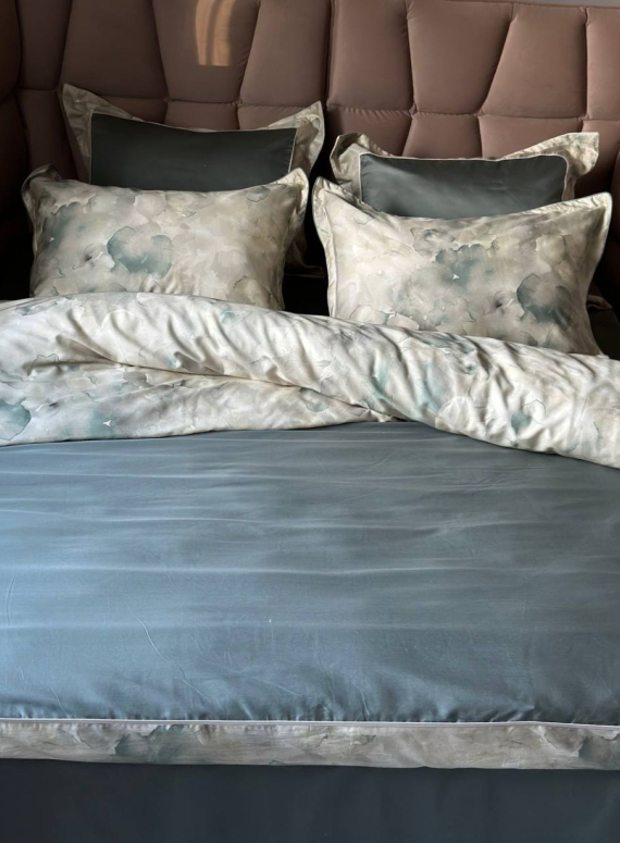 Постільна білизна Rivano Moonmist La Romano єгипетська бавовна/сатин з вишивкою євро 200х220