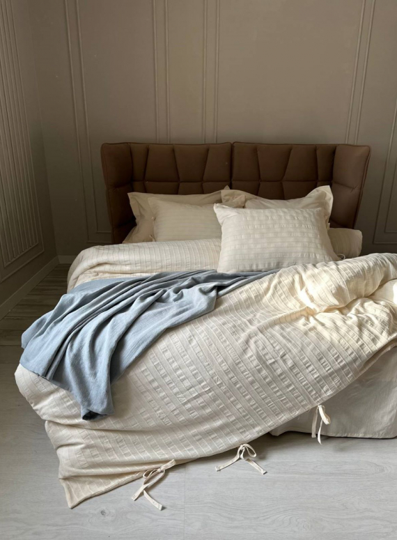 Постільна білизна з піке Saheser Dante mint євро 200х220