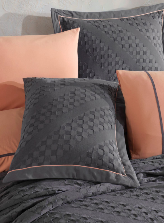 Постельное белье с пике Saheser Helen antracite евро 200х220