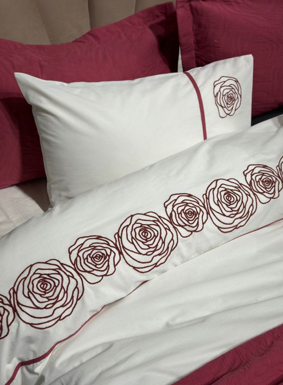 Постільна білизна з піке Saheser Novella visne євро 200х220