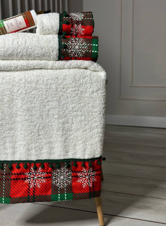 Новогодний набор махровых полотенец La Maison Merry 3шт. + ароматический спрей