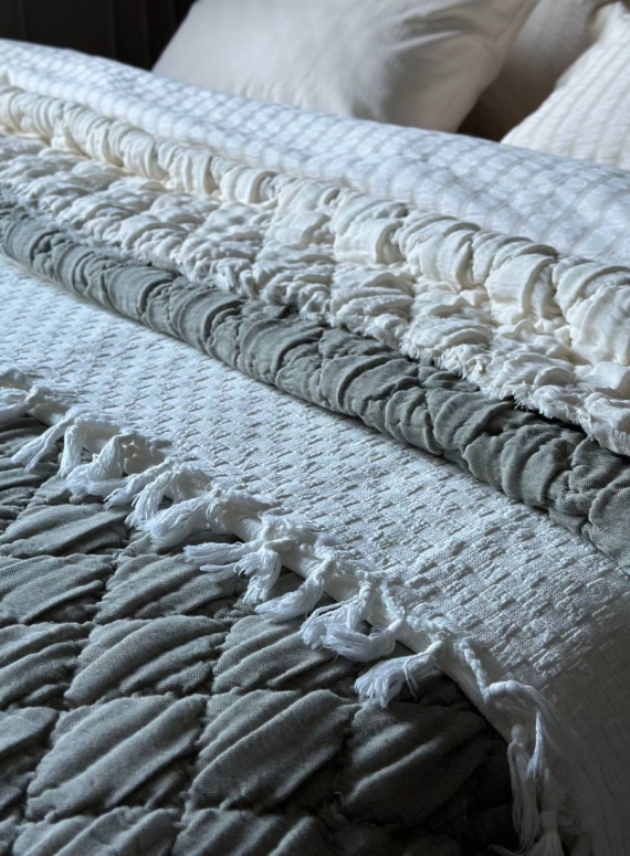 Муслінове покривало з наволочками Atlas green євро Туреччина