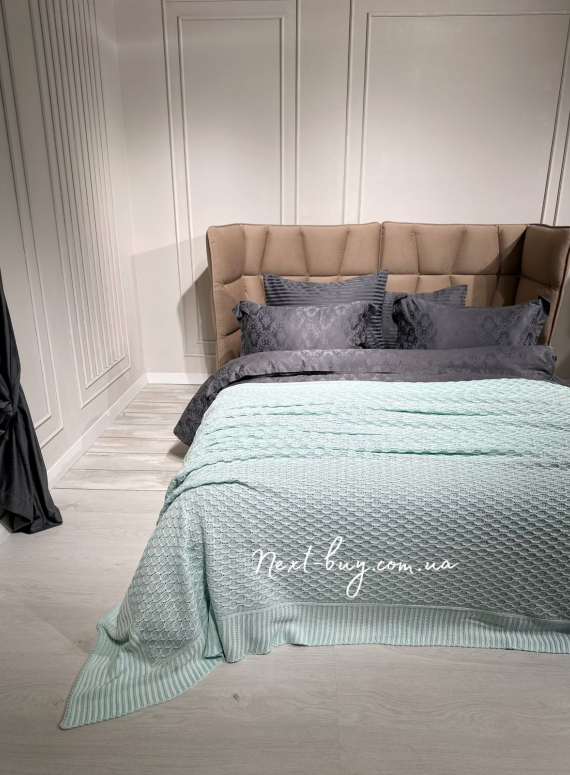 Diamond Silvia блакитний в'язаний плед 220х240 Туреччина