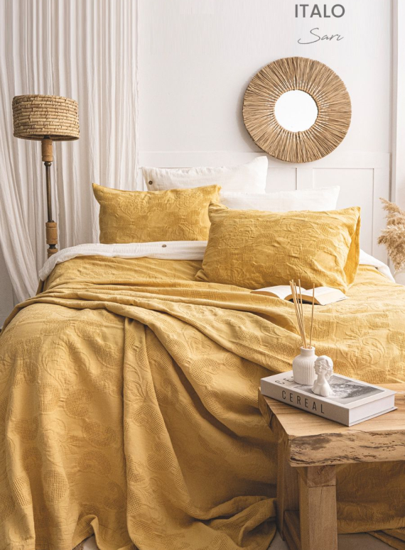 Жакардове покривало з наволочками Saheser Italo sari євро Туреччина