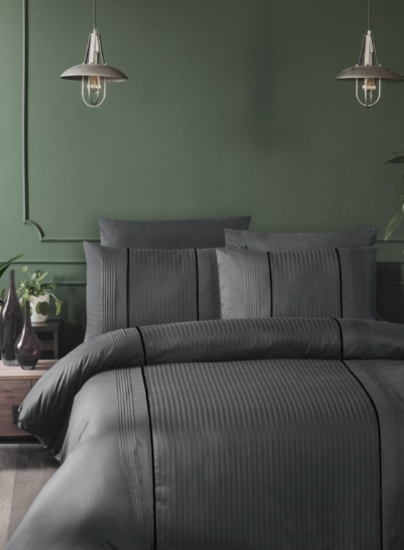 First Сhoice Elegant Antracite  постільна білизна ранфорс Deluxe евро 200х220