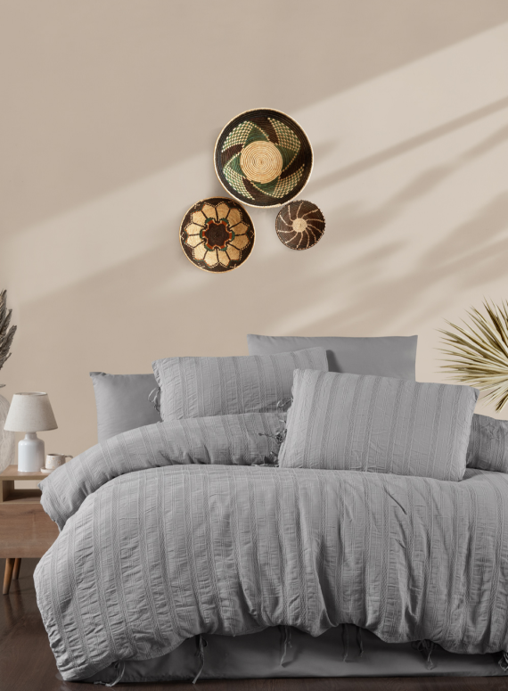 Постільна білизна ARDUS GREY Natural Cotton Series з вареної бавовни, євро комплект 200×220