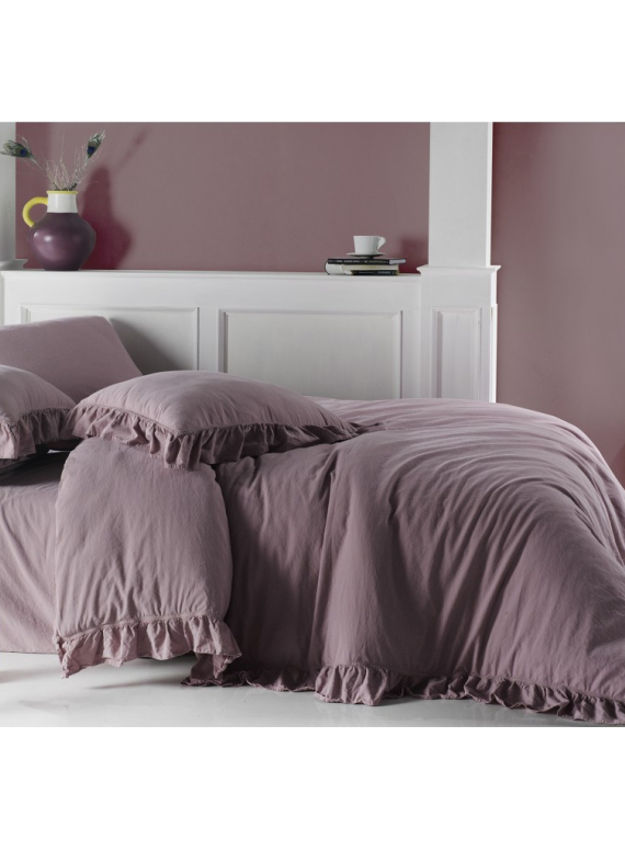 Ексклюзивна постільна білизна Limasso Exclusive  Pale Mavue 200x220 з вареної бавовни