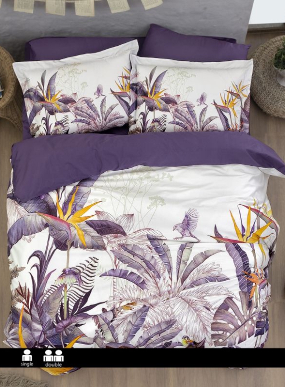 Постельное белье First choice Palm Garden Purple полуторное 160х220