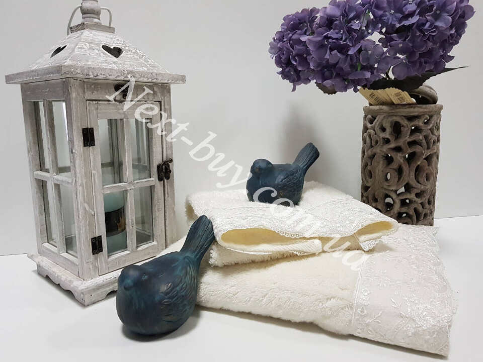 Maison D'or Julia Bambu бамбуковий рушник з гіпюром 85х150см кремовий