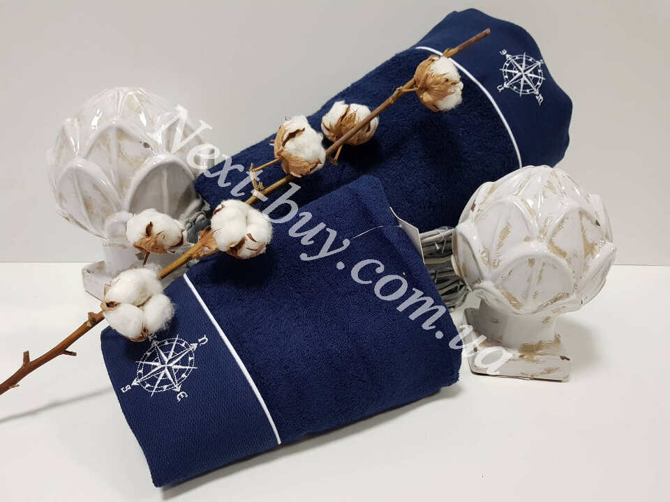 Махровий рушник Maison D'or Marine 50х100см темно-синій