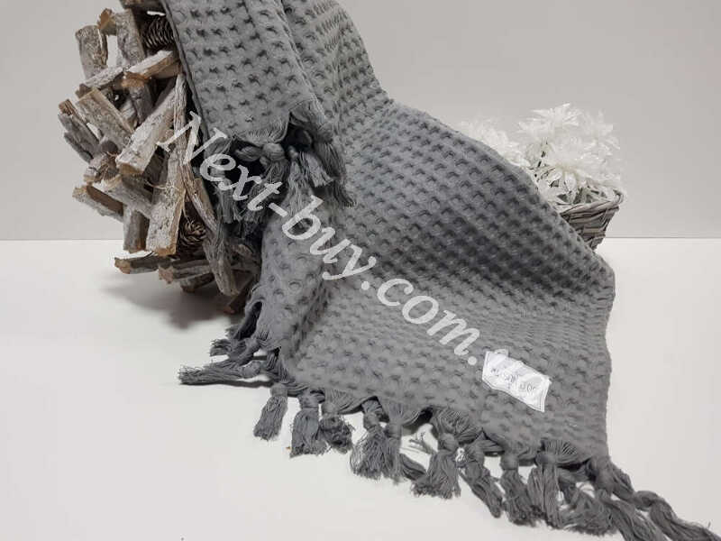 Maison D'or Ancelina бавовняні плетені рушники для лазні 70х140см сірий