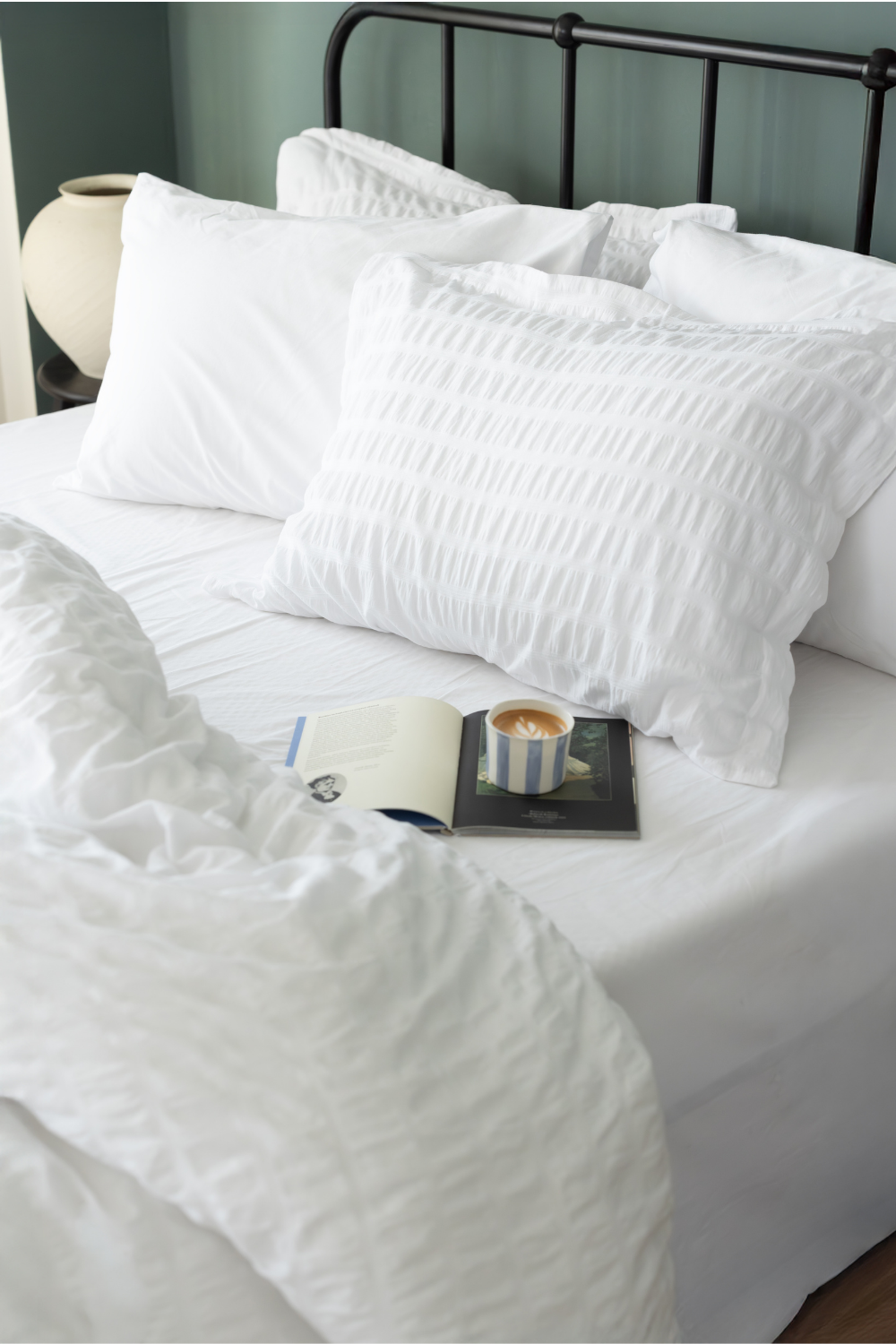 Постільна білизна ARIANNA WHITE Natural Cotton Series з вареної бавовни, євро комплект 200×220