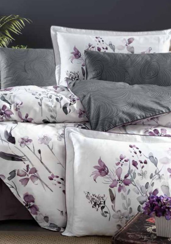 Постільна білизна Delcina Grey La Romano premium сатин евро 200х220