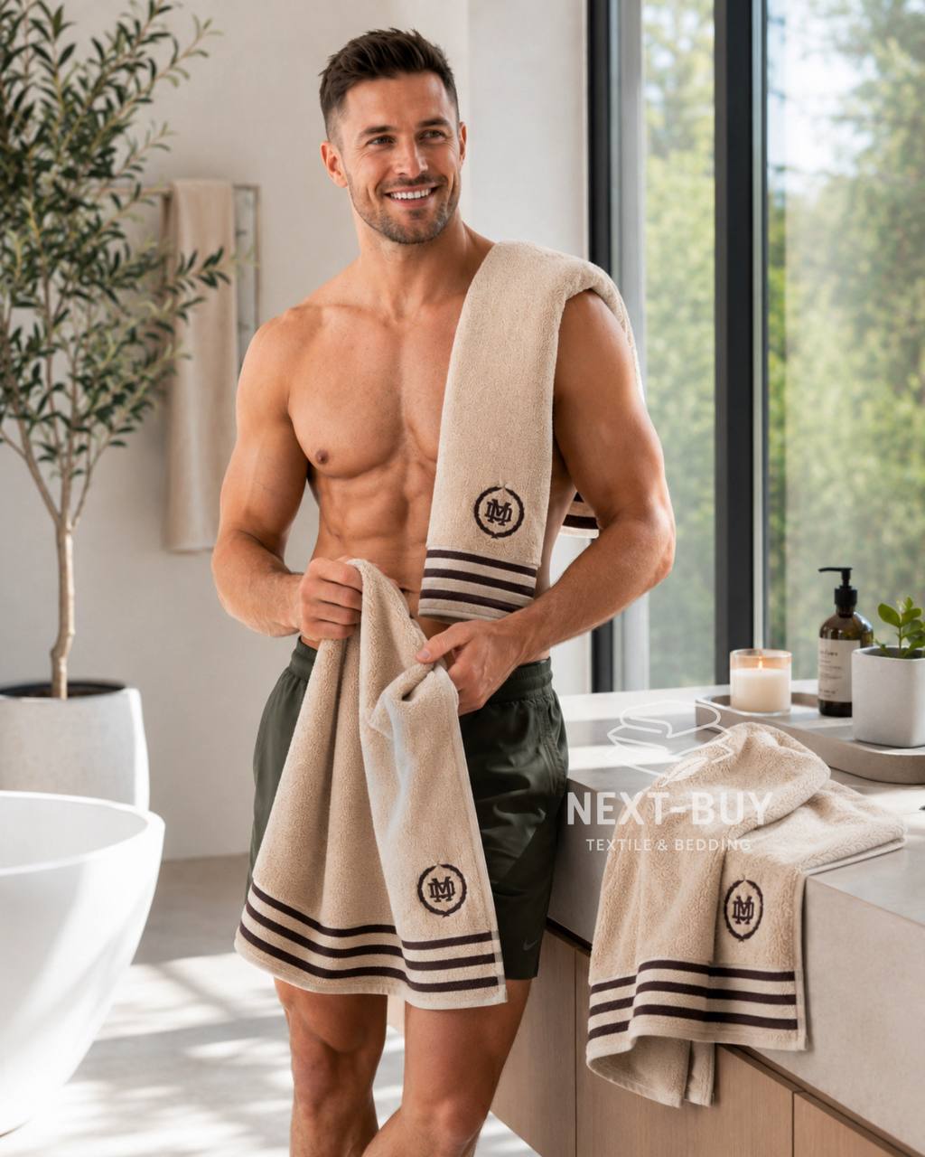 Maison D'or Delon Beige Cotton чоловічий набір рушників бежевий