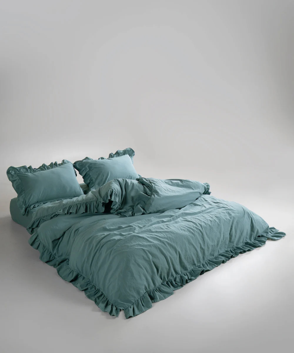 Ексклюзивна постільна білизна Limasso Exclusive  Akdeniz Mavisi 200x220 з вареної бавовни