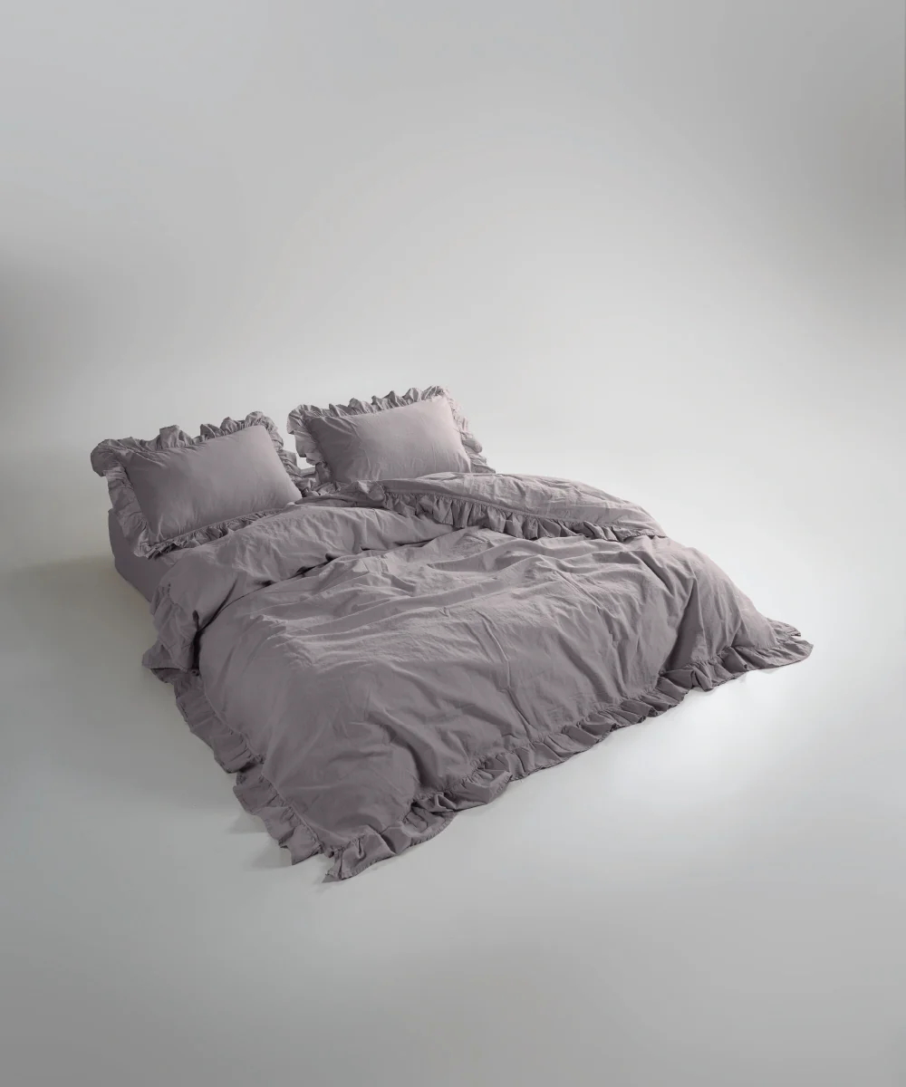 Ексклюзивна постільна білизна Limasso Exclusive Opal Grey 200x220 з вареної бавовни